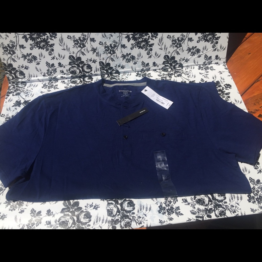 Men’s Claiborne Blue Henley Shirt